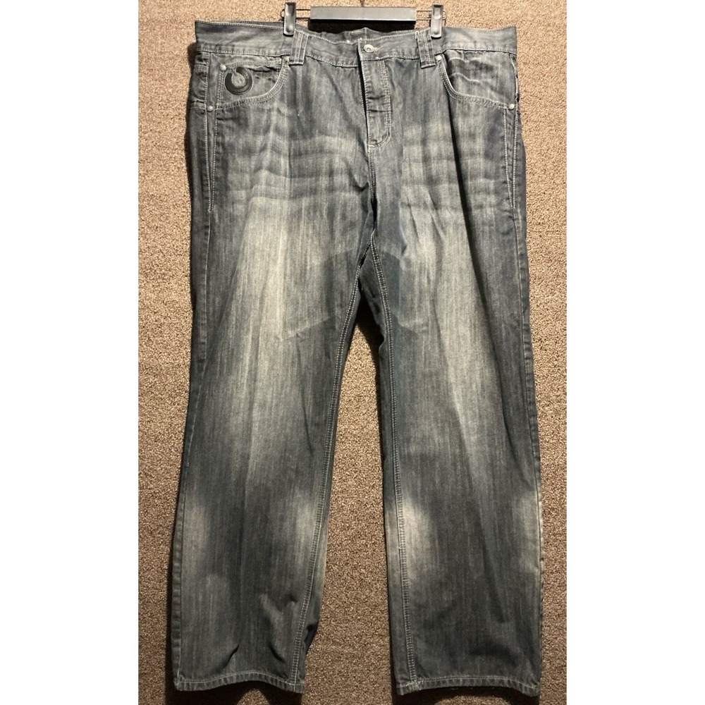 Pelle Pelle Men's Jeans Y2Y 40x34 Baggy Faded Dark Wash Hip Hop‎ Street 512LP1
